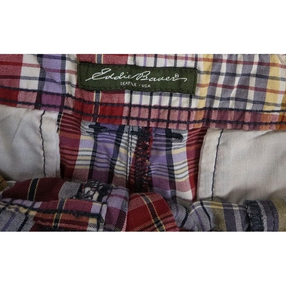 Eddie Bauer Shorts Women 12 Mercer Fit Plaid Chino Casual Multicolor PREPPY - Picture 5 of 9